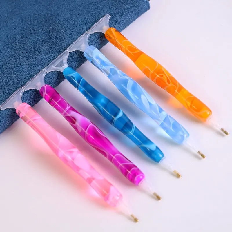 6Pcs/Set Resin Diamond Painting Pen Replacement Pen Heads Multi Placers Point Drill Pens for DIY Nail Art Too