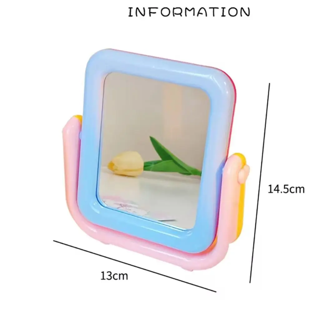 창의적인 데스크탑 메이크업 거울, 만화 귀여운 회전 화장대 거울, 사각형 모양, 360 도 미용 도구, 신제품