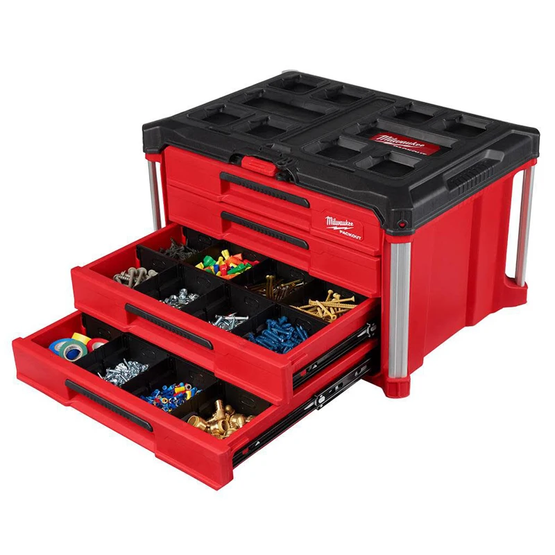 Milwaukee 48-22-8444 Packout 4 Drawer Durable Large Tool Box Eavy Storage Case Tool Accessories