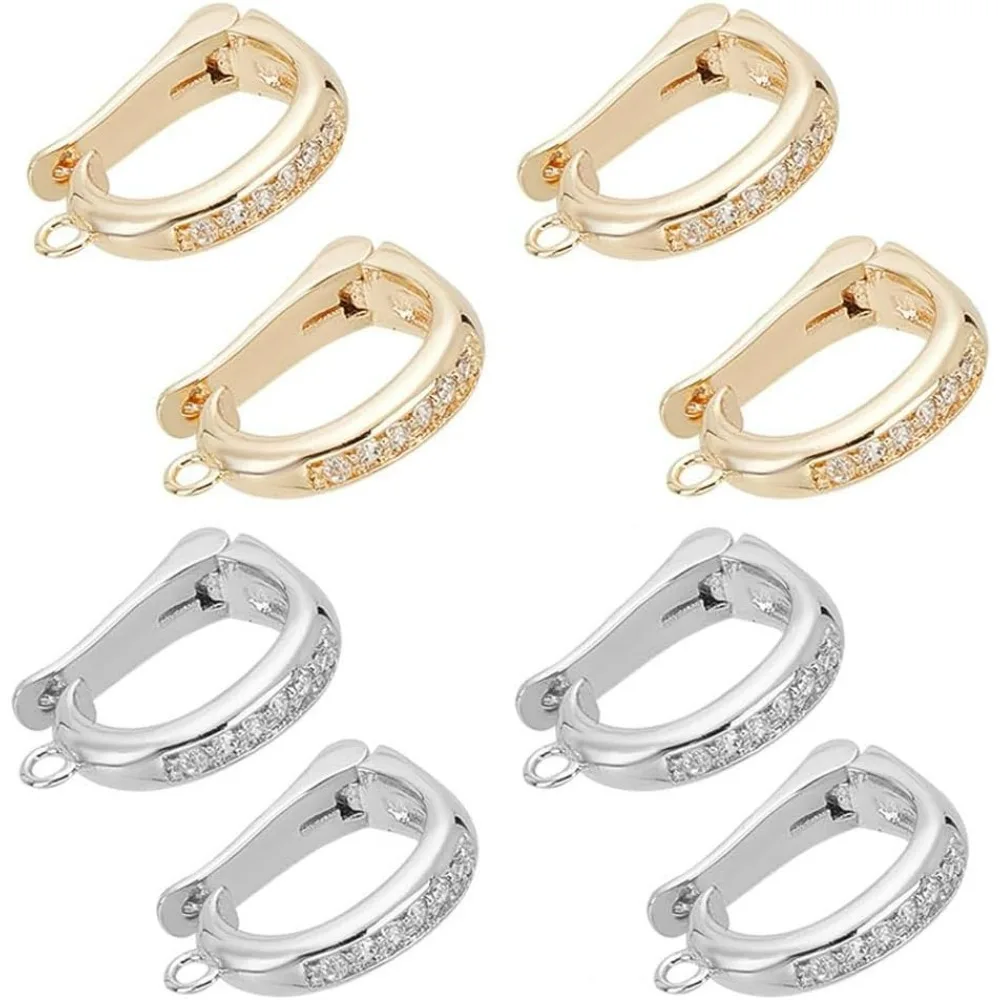 

8Pcs Necklace Shortener Clasp Brass Enhancer Shortener Clasps Cubic Zirconia Necklace Clasp Mini Enhancer
