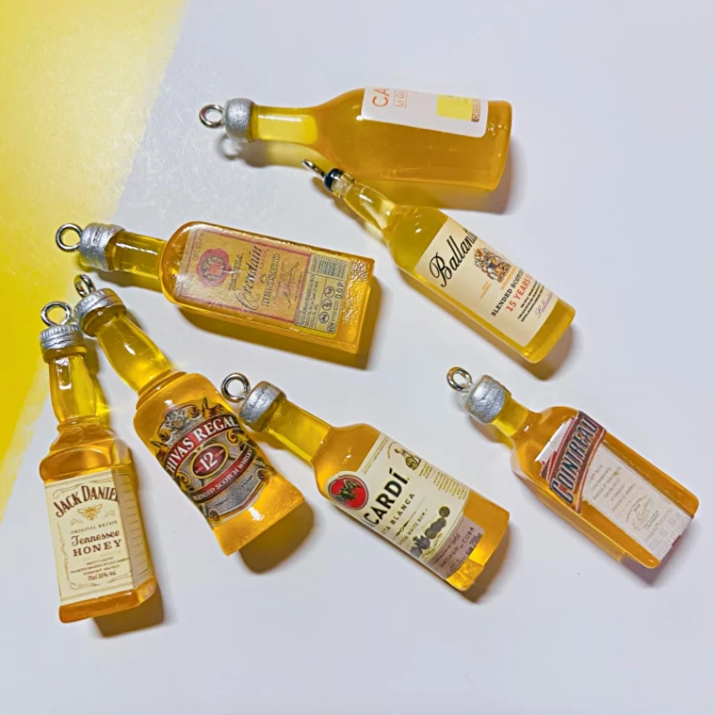 10Pcs Drink Alcohol Wine Bottle Charms for Pendant Jewelry Making Supplies Ornaments Keychain  Earrings DIY Findings Accessories