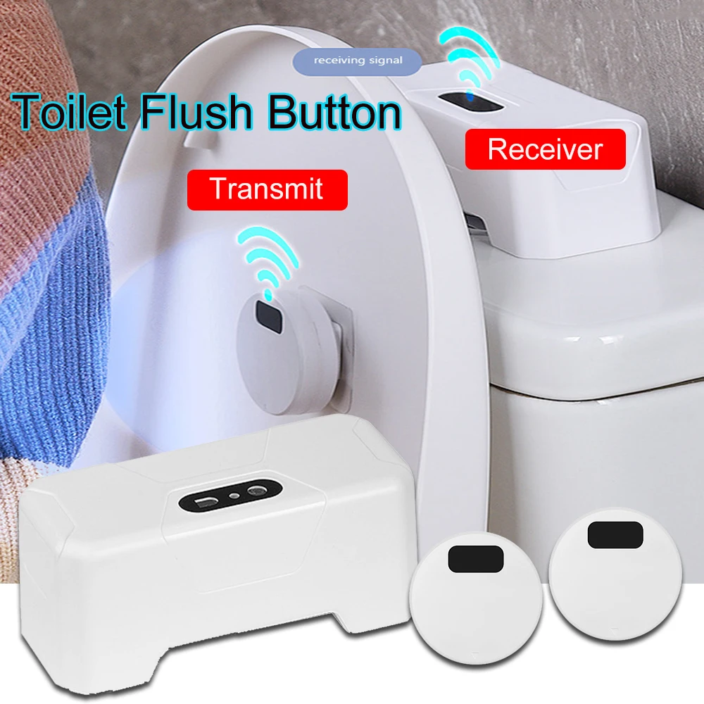 

Automatic Toilet Flush Button Induction External Infrared Flush Smart Toilet Flusher Bathroom Smart Toilet Flushing Sensor