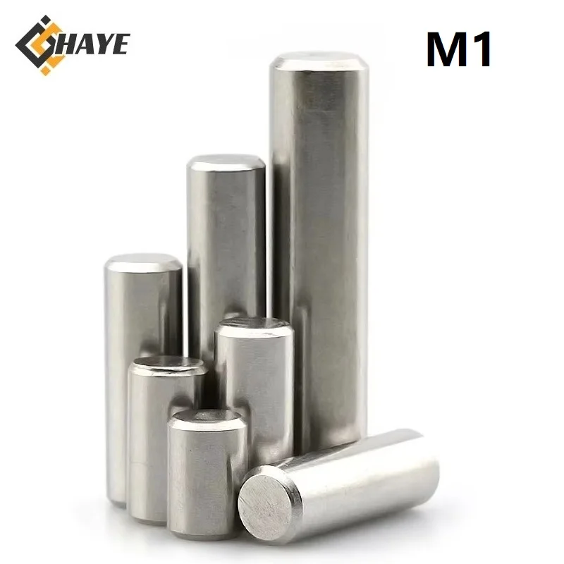 100pcs M1 Cylindrical Pin Locating Dowel 304 Stainless Steel 1mm Solid Needle Roller Thimble 14 5 6 7 8 10 12 14 16 18 20 25mm