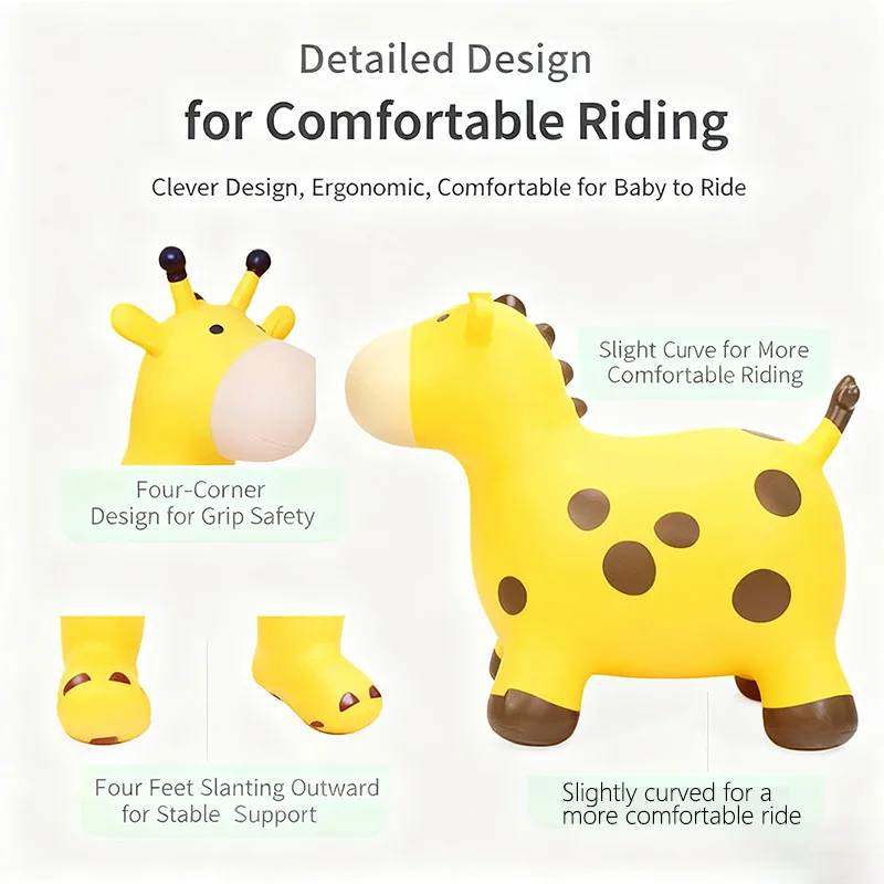 跳ねる馬のおもちゃ バウンス馬のおもちゃ 子供用インフレータブルトランポリン 動物の形をしたPVCインフレータブルおもちゃ バウンス乗用玩具