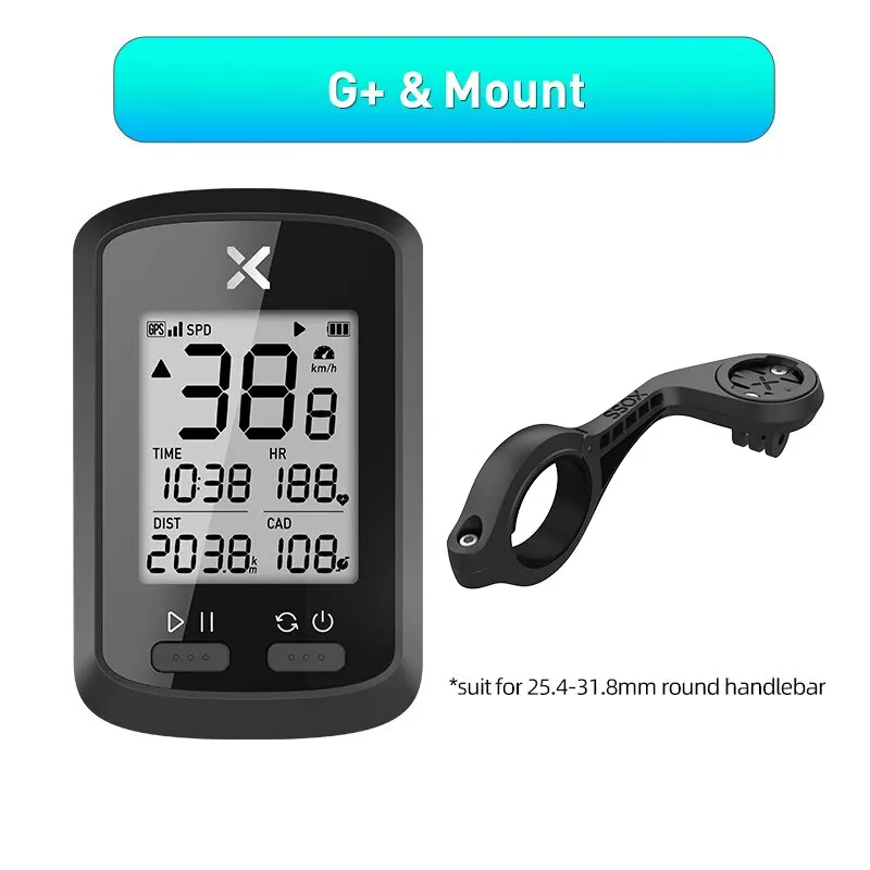 XOSS G+ GPS-Fahrradcomputer, kabelloser Fahrrad-Tachometer, Rennrad, MTB, wasserdicht, Bluetooth, ANT+, Trittfrequenzgeschwindigkeit, Fahrradcomputer