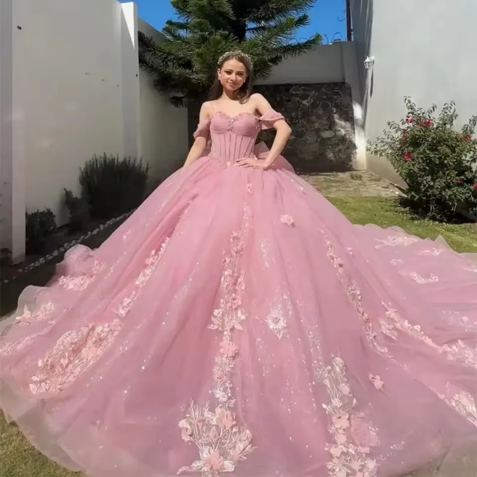 Фиолетовые платья Quinceanera, милое платье принцессы с открытыми плечами для дня рождения 15,-16 лет, платья на заказ, платья de 15 años