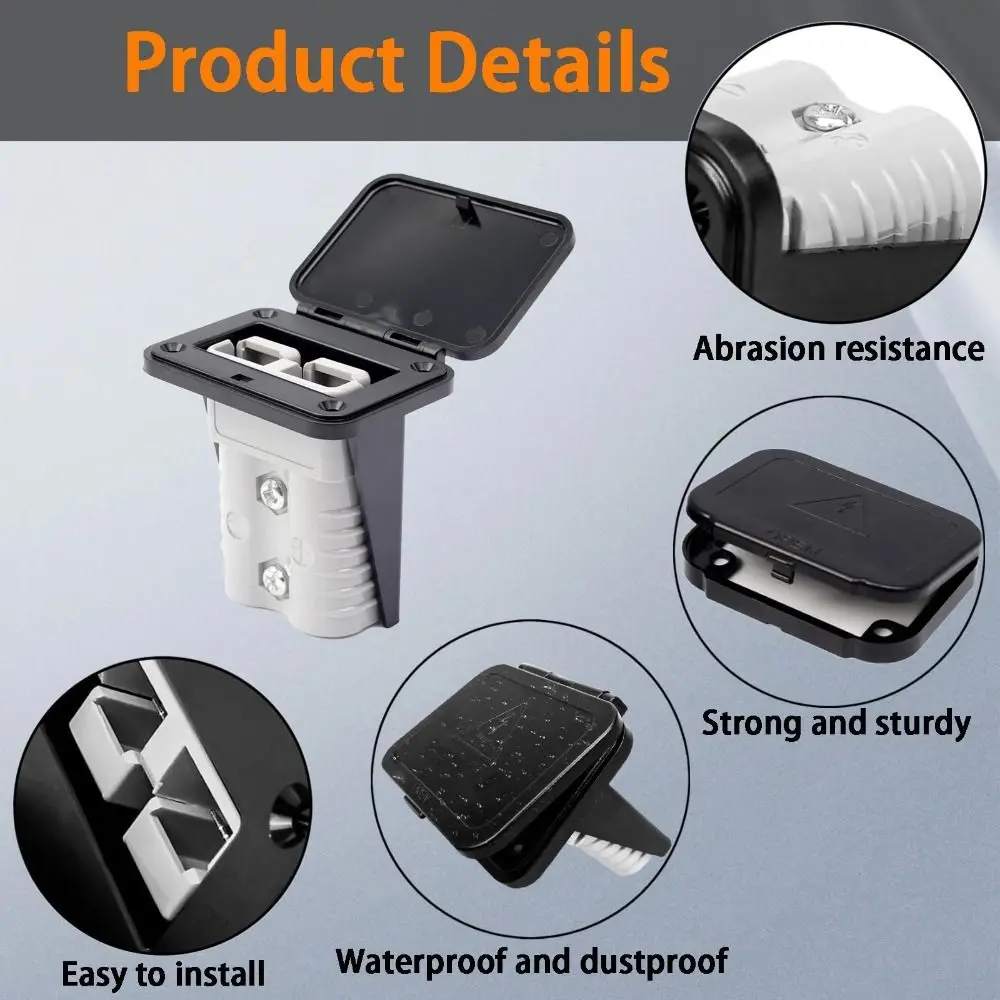 50A Battery Connector Quick Disconnect Waterproof Battery Terminal Kit Fireproof Plug Mount Panel for Anderson SB50 Series