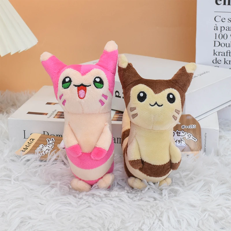 Furret Sentret Plush Toy Kawaii Shiny Pink Brown Furret Plushies Scolipede Caterpie Stuffed Doll Pillow Cartoon Toys