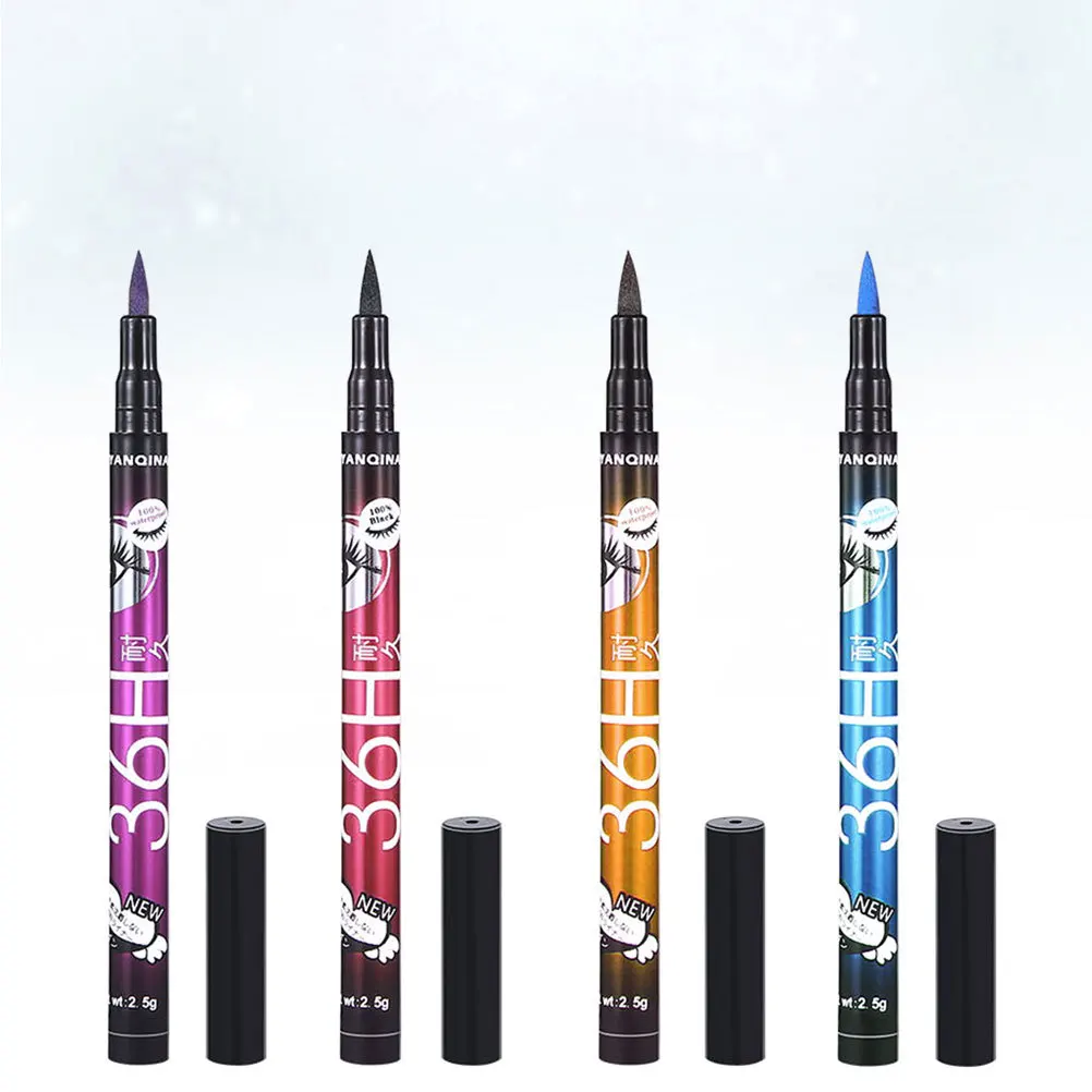 Niet-vlekkende blauwe waterdichte vloeibare eyeliner Fijne punt Gekleurde eyeliner Langdurig veegvast voor oogmake-up