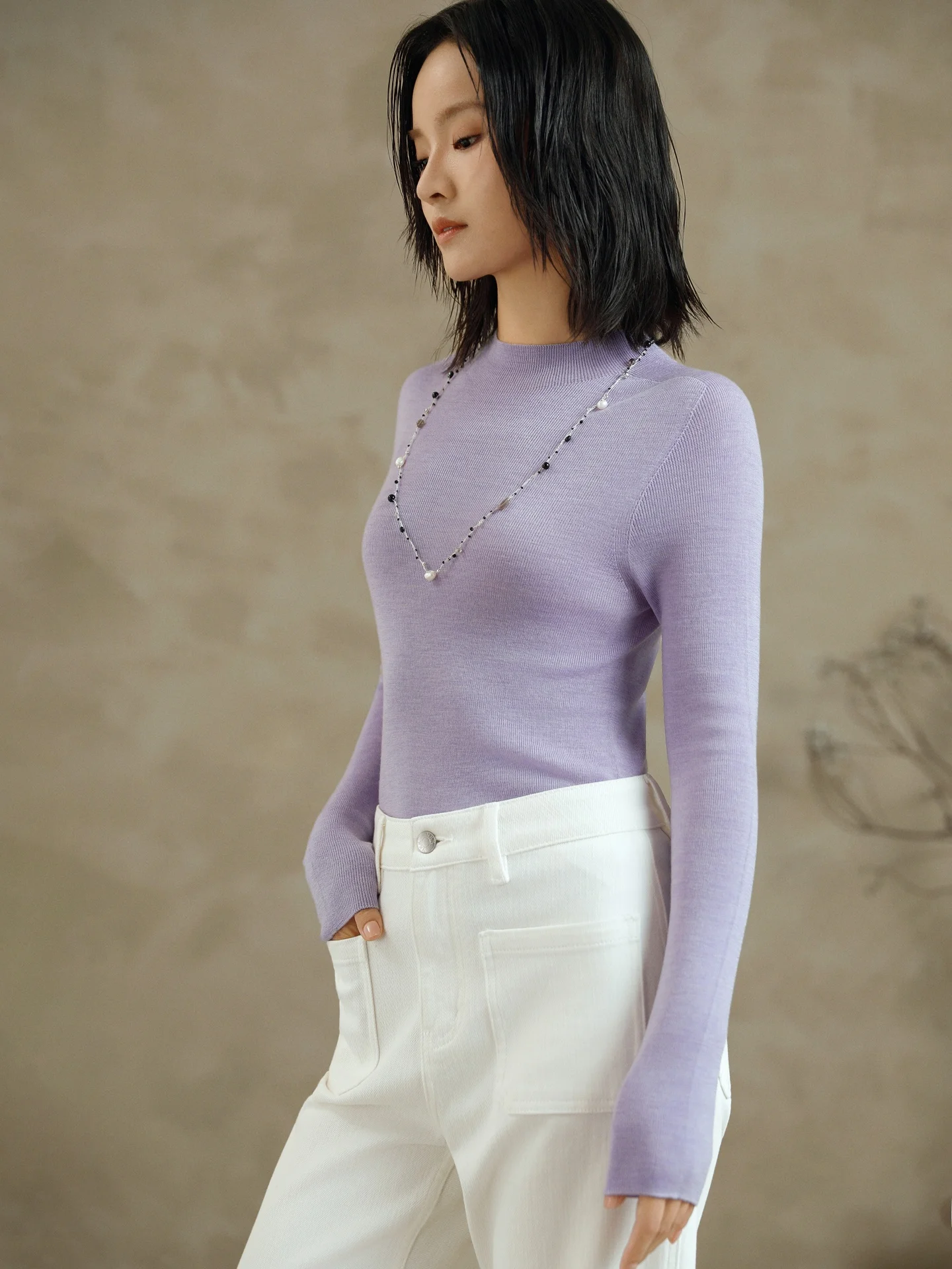 

Women's Sl Knitted Woolen Top f High Collar Base Layer irt Autumn Winter New Sle Commute Sle Slim Fit Long Sve
