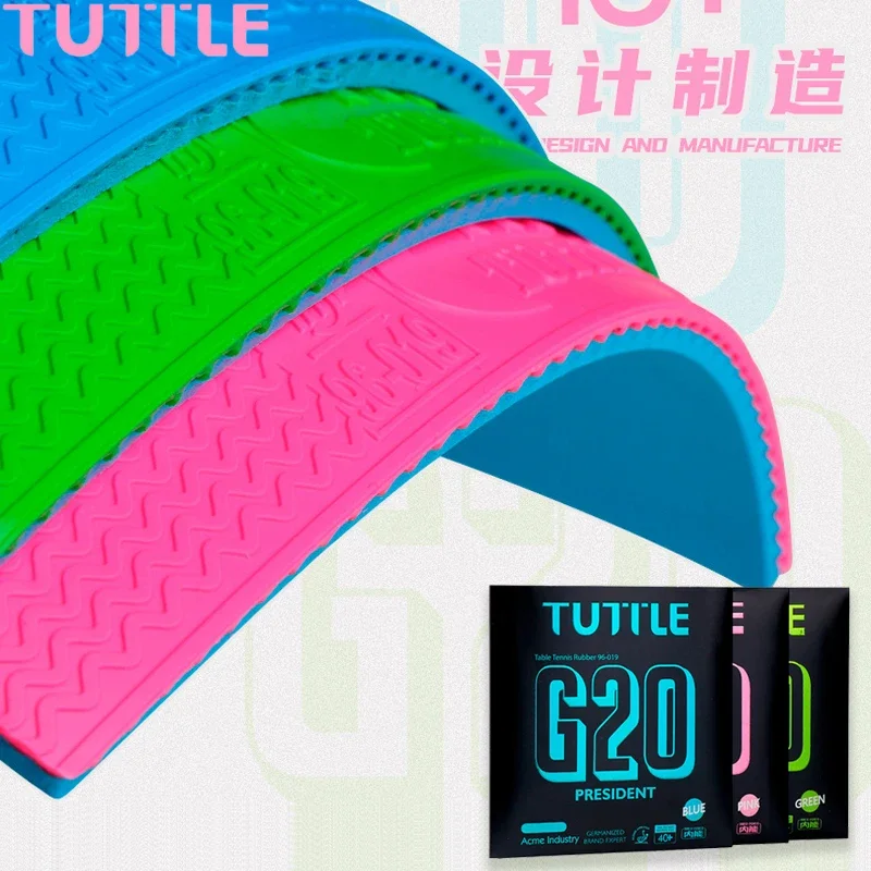 TUTTLE Table Tennis Rubber Sheet 2.0mm G20 Sticky Pips-in Ping Pong Rubber Sheet with Internal Energy Sponge ITTF Attack & Loop