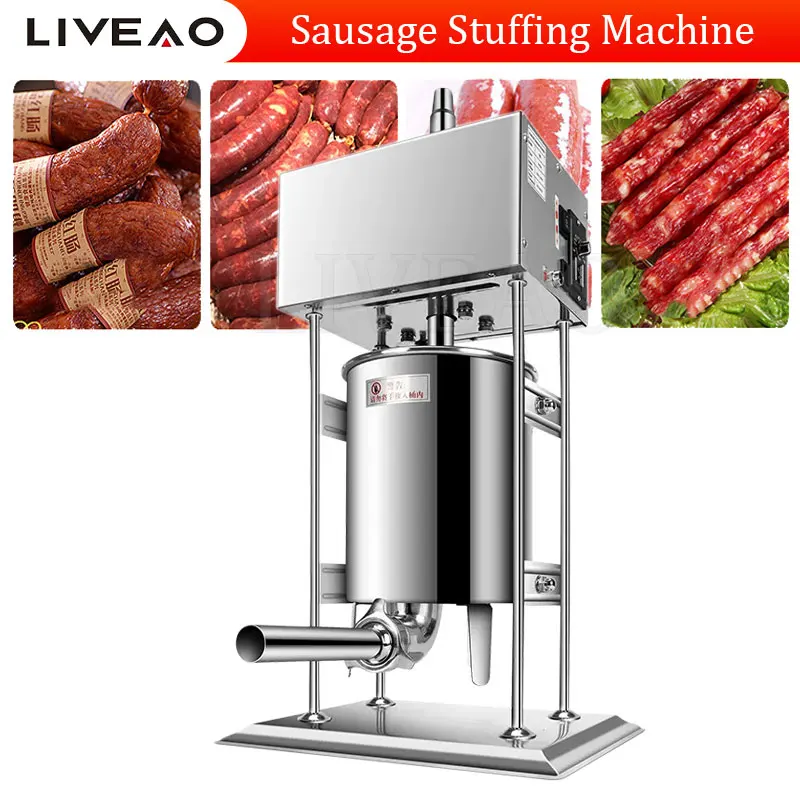 25L Vertical Sausage Stuffer Automatic Hot Dog Filling Machine Food Processors Kitchen Accessories Home Appliance