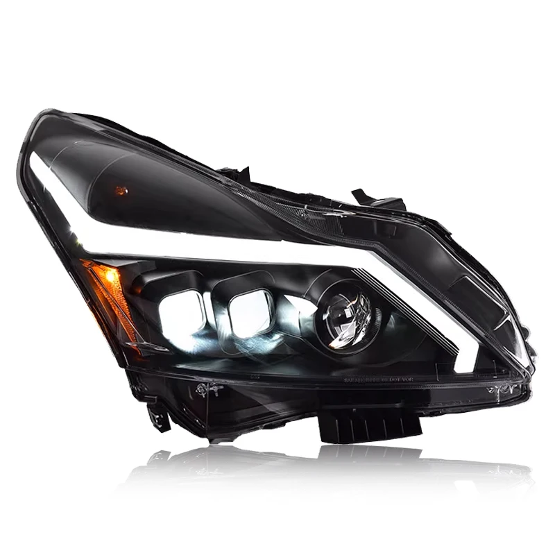 SXLL G25 G37 改良型 GTR 10-15 四ドア ヘッドライト 2個 LED DRL ステアリングシグナル ハイビーム エンジェルアイ プロジェクター