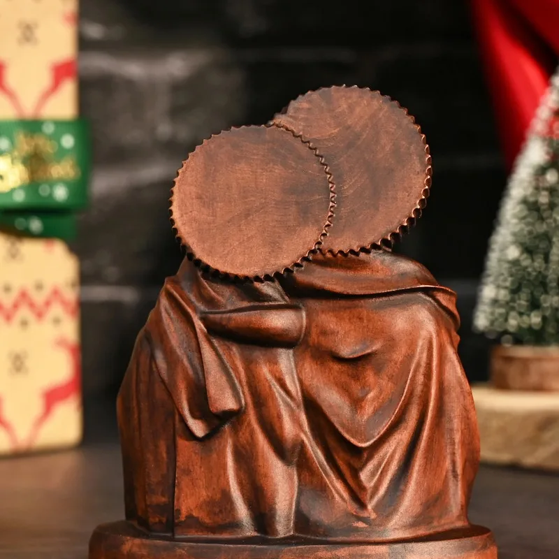 

Solid Wood Carving Holy Family Desktop Ornaments Decorations Characters Crafts Gifts