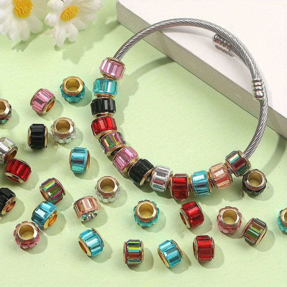 8/16/24 قطعة مزيج اللون الراتنج النمط الأوروبي الخرز ثقب كبير ، DIY بها بنفسك مجوهرات اكسسوارات ، عيد الحب ، عيد الميلاد ، هدايا عيد الشكر