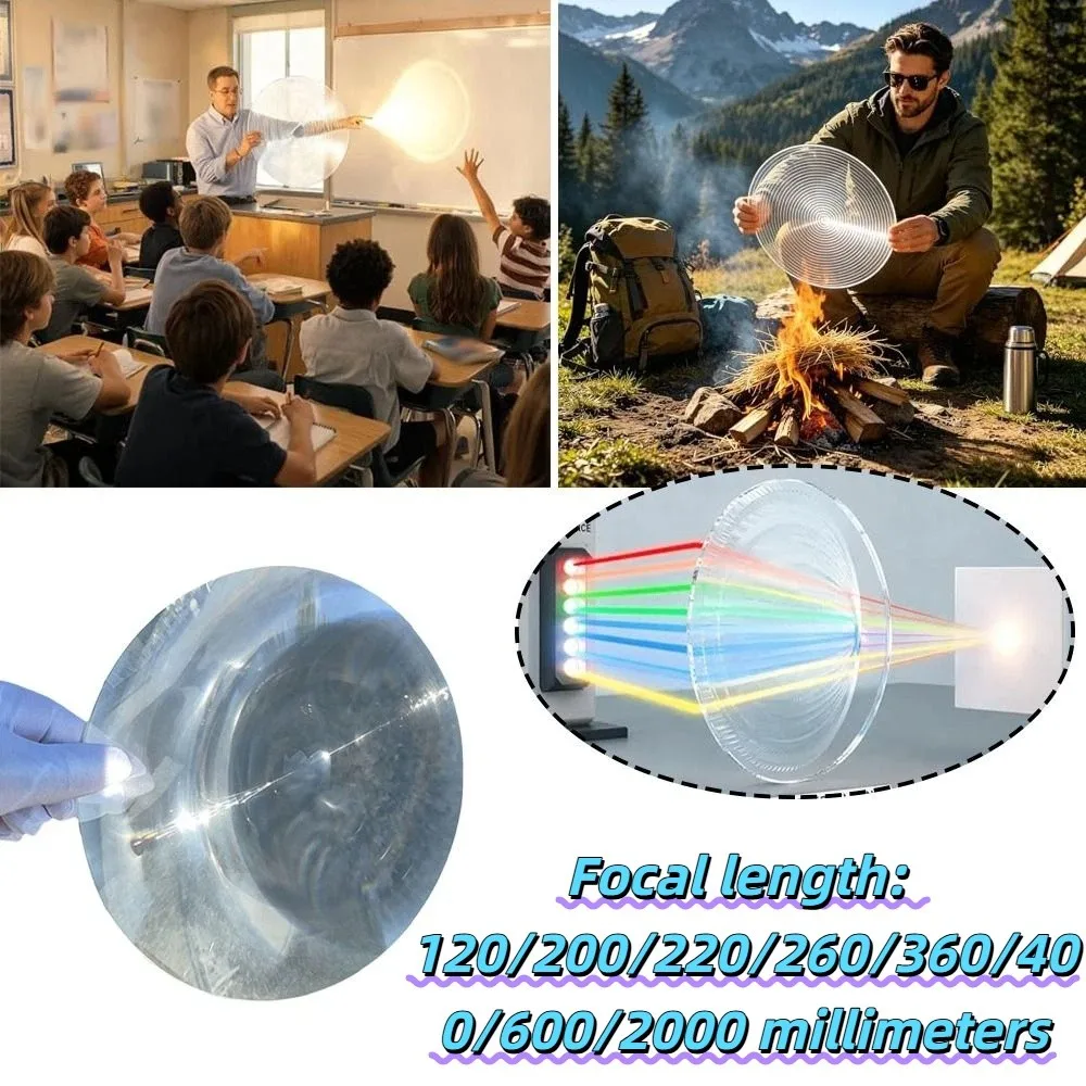 

Large Size Fresnel Lens 300mm Diameter PMMA Plastic Solar Concentrator Magnifying Glass Focal Length Acrylic Fresnel Lens