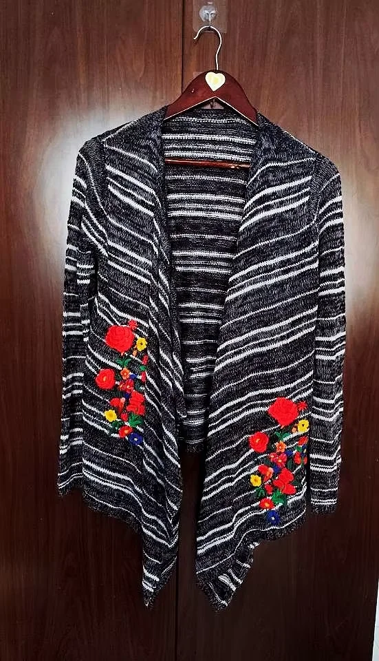 Foreign trade original single Spanish new autumn printed sequin knitted shawl coat