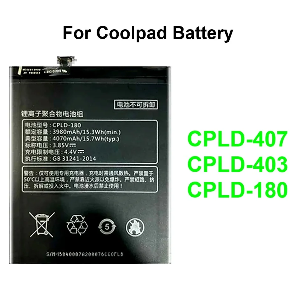 

Mobile Phone Battery Fast Charging Cpld-407 Cpld-180 Cpld-403 4000-4100Mah For Coolpad Cool Changer 1 6