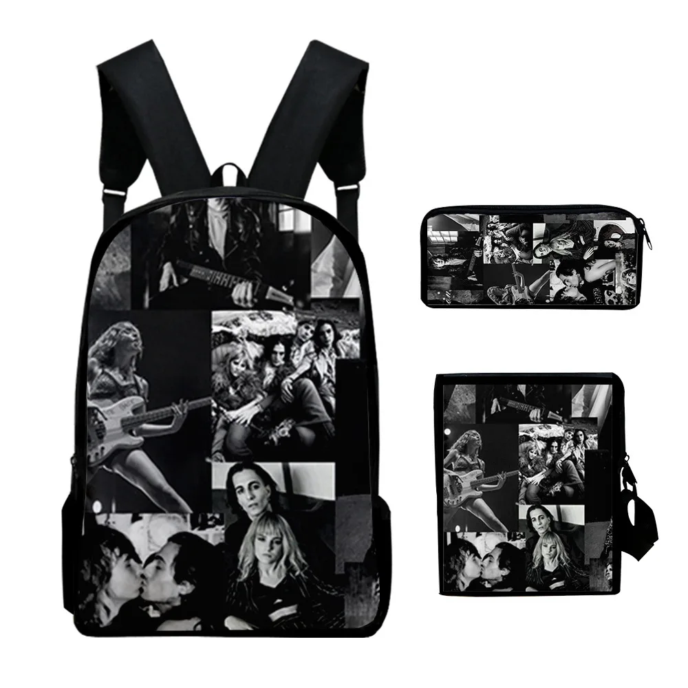 Popular Novelty Funny Maneskin 3D Print 3pcs/Set pupil School Bags Laptop Daypack Backpack Inclined shoulder bag Pencil Case
