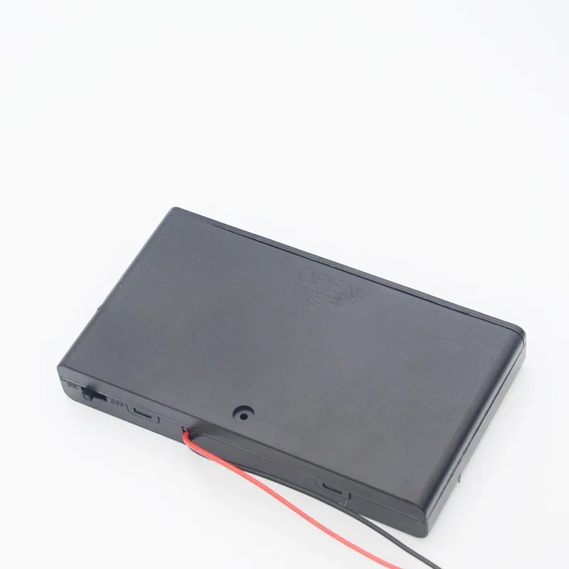 No.5 8-cell Battery Box AA With Cover And Switch 12v Power Accessories Battery Holder With Red And Black Lines B5