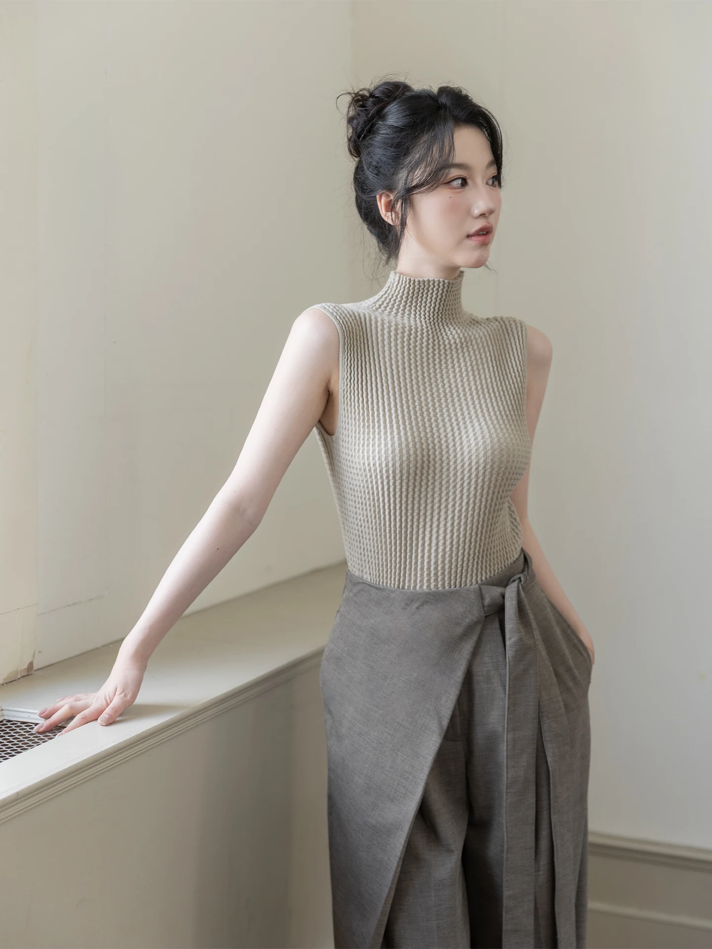 

Женский шерстяной свитер SerioLudere с высоким воротником, облегающий, универсальный, трикотажный, осень 2025