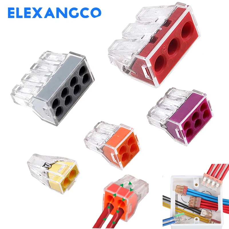 10PCS Lever-Nuts Universal Compact Wire Wiring Connector Conductor Terminal Block With Lever CT-102/103D/104/106/108