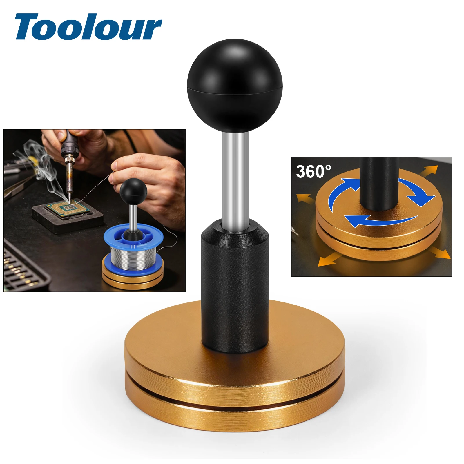 Toolour 360° Rotation Soldering Wire Braket Solder Dispenser Reel Adjustable Roll Holder Welding Tool Accessories