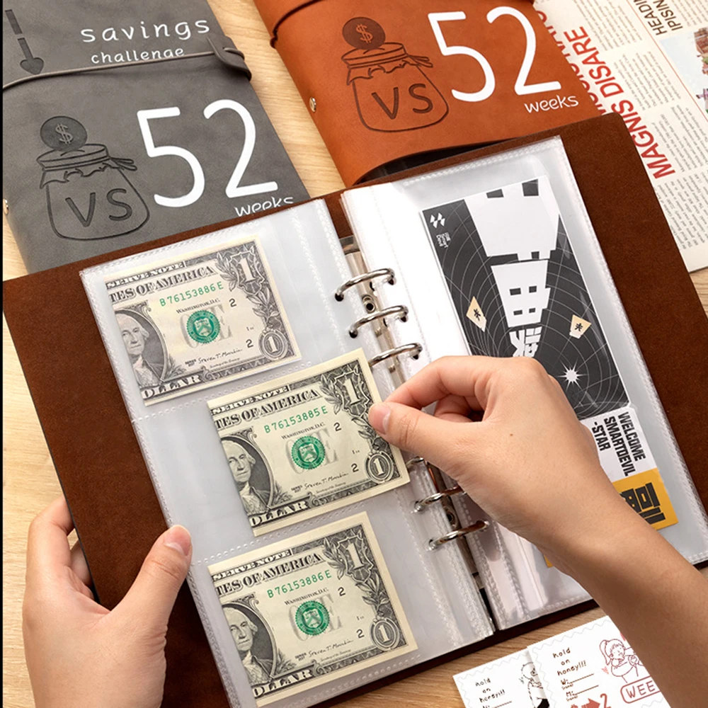 52 Week Challenges Saving-binder Dustproof Budgets Management Spring-binder For Saving Money