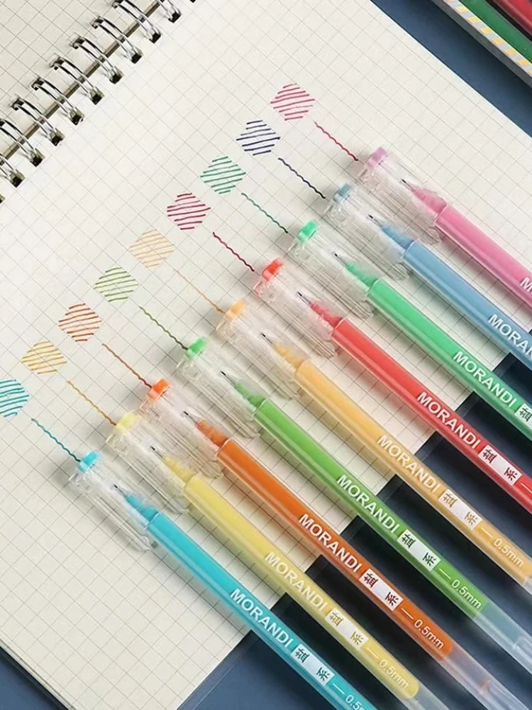 Imagem -06 - Kawaii Color Gel Pen Refill Grupo Canetas Esferográficas Doces Cores Morandi Estudantes Escritório Escrita Papelaria Escola 0.5 mm Pcs Set