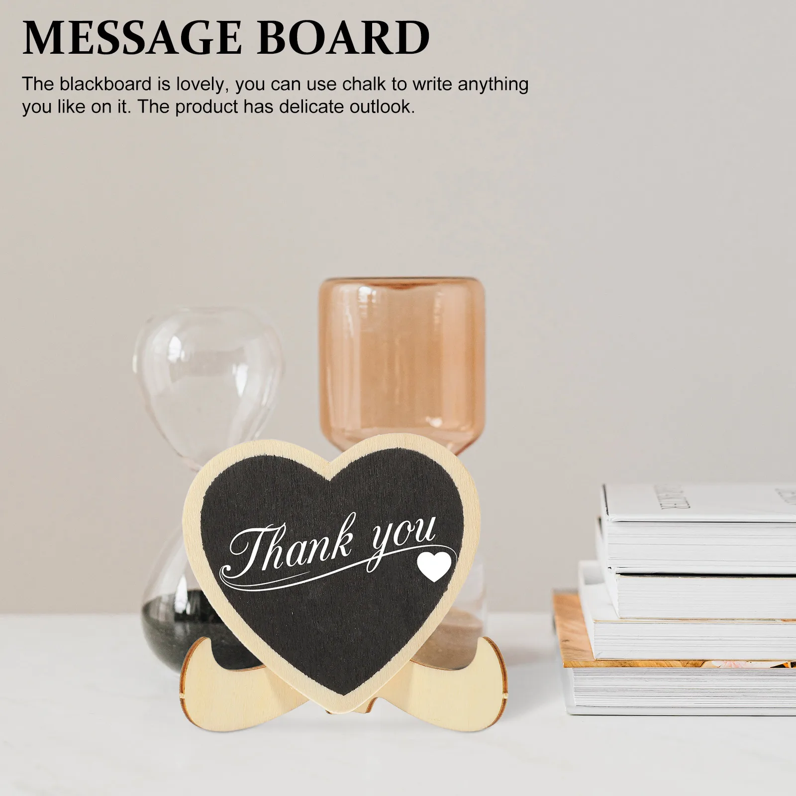 

10pcs Heart Shaped Chalkboard Mini Signs Wooden Blackboard for Wedding Home Office Shop Decor Small Letter Board Practical