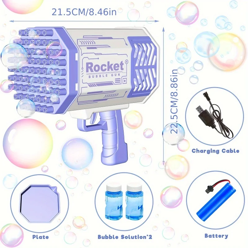 69 Holes Bubble Maker With Bubble Solution For Adults