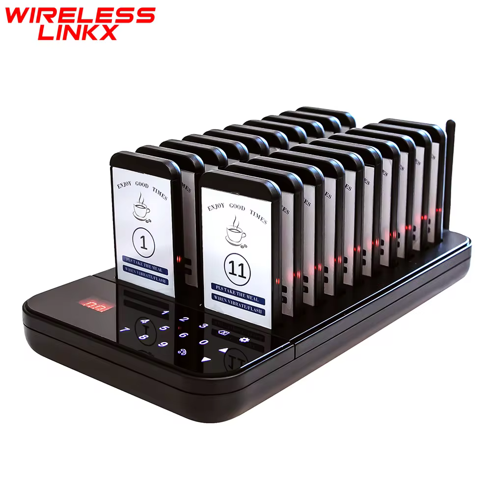 Wireless Restaurant Pager Guest Calling Paging System Waterproof Food Pager for Coffee Shop Dessert Shop Food Truck Bank