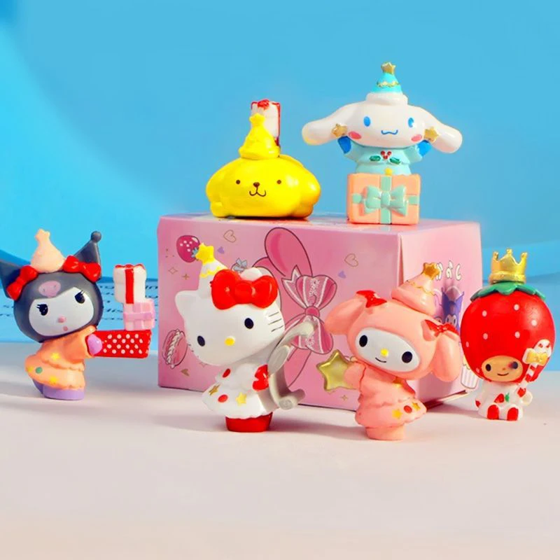 6 видов стилей 6 шт. Sanrio Фигурки игрушки Kawaii аниме Cinnamoroll Kurumi My Melody кукла декоративное украшение Детский Рождественский подарок