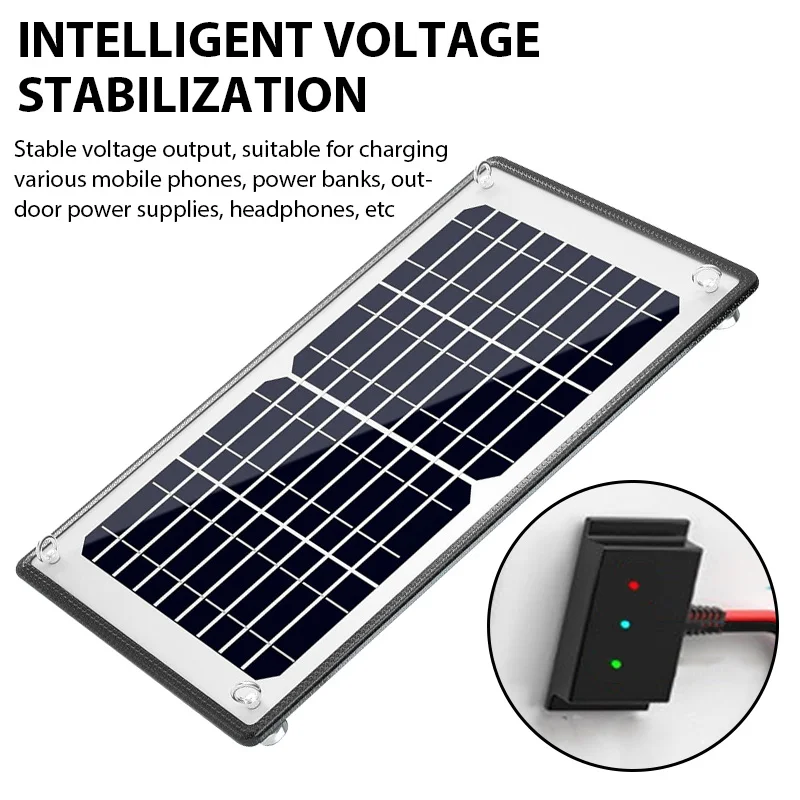 6V8W Solar Panels 8ft Length Portable Solar Panel Mobile lPhone Charger Battery Charger Motorcycle Kick Scooter Emergency Supply