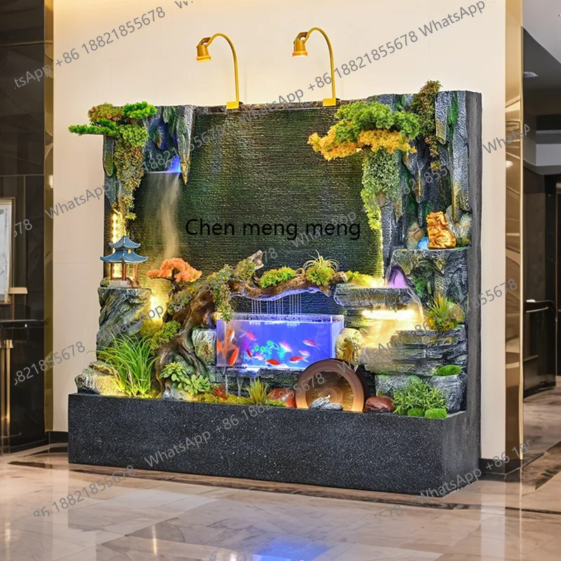 

Water curtain wall, flowing water wall, waterfall landscaping, circulating water, tank entrance opening, lucky feng shui wheel