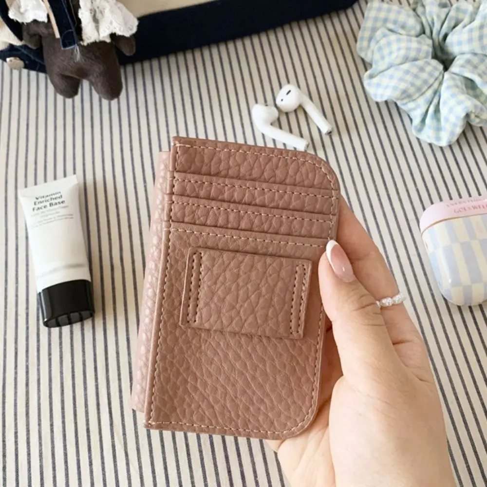 

PU Leather Lichee Pattern Wallets Korean Style Card Bag Short Clutch Bag Coin Purse Portable Envelope Change Bag Outdoor