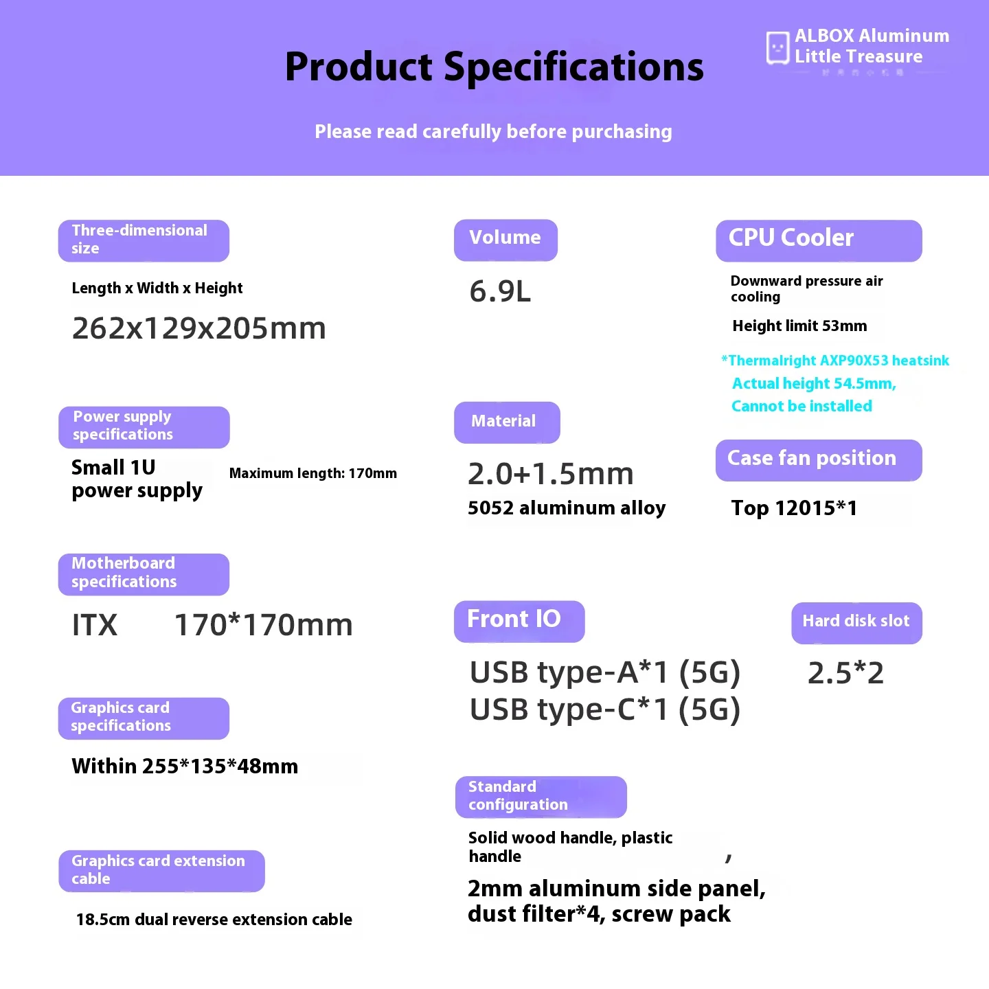 เคส P16 ITX อลูมิเนียมทั้งหมด ขนาด A4 สำหรับคอมพิวเตอร์พกพาขนาดเล็ก มินิแล็ปท็อป คอมพิวเตอร์ตั้งโต๊ะ พร้อมพาวเวอร์ซัพพลาย 1U