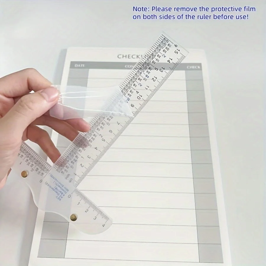 1PC T-shaped Ruler Cm/Inch Scale 2-in-1 Length Measurement And Unit Conversion