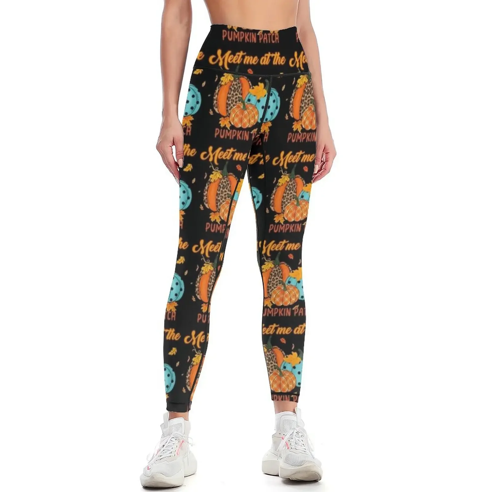 Meet Me At The Pumpkin Patch Wheelbarrow Hello Fall 2022 Leggings gym's sportswear sportswear gym Womens Leggings