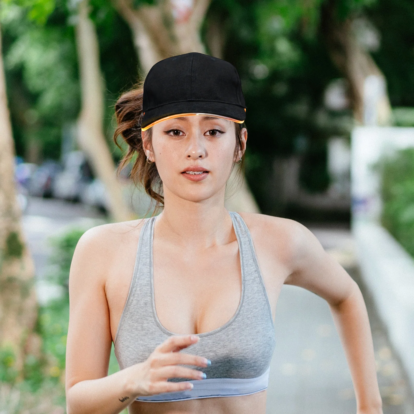 

1Set Glow in The Dark Baseball Hat with Built-in LED Light for Night Cycling Camping Hiking Washable Cotton Peaked Hat