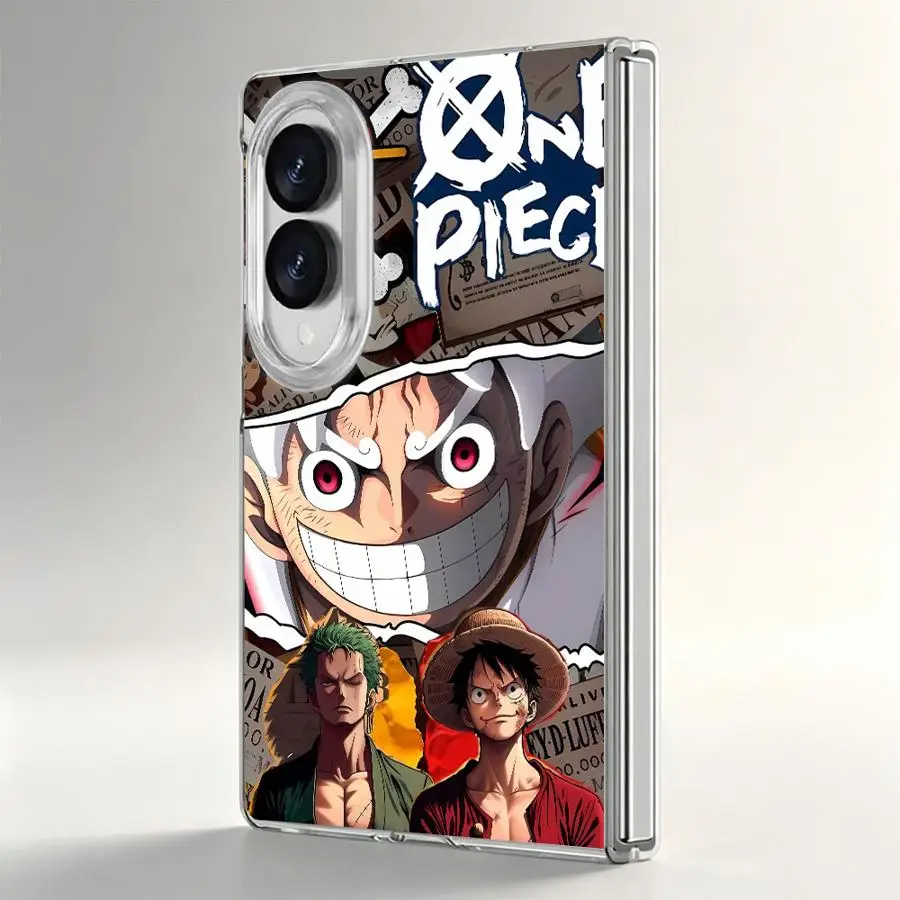 Retro O-One P-iece Case for Samsung Galaxy Z Fold 8 Ultra ZFold4 Z Fold 7 6 5 4 3 ZFold6 ZFold5 ZFold7 ZFold3 Transparent Soft