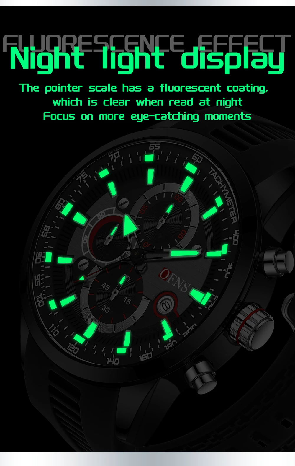 OFNS 8024 ساعات رجالية غير رسمية جديدة تقويم الأعمال ستة تشين قرص صغير متعدد الوظائف الوقت ساعات مقاومة للماء 2025