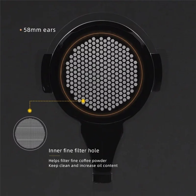 Porte-filtre sans fond en acier inoxydable Stable-58MM, pour E61, ECM, fusée, Sanremo, accessoire de café expresso Faema avec 2 oreilles