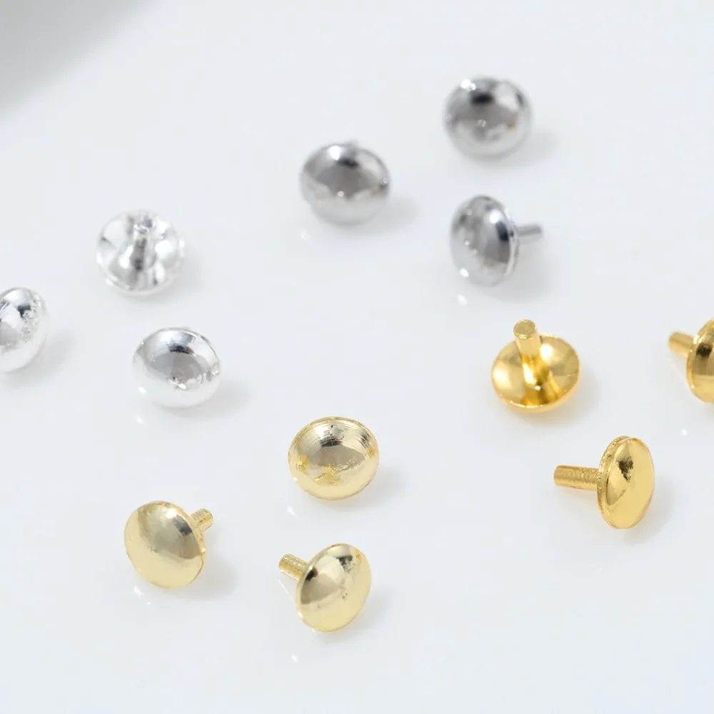 

18K Gold Color Bead Hole Plug Needle Pearl Tray Plug Handmade DIY Loose Beads Round Beads Jewelry Accessories Material