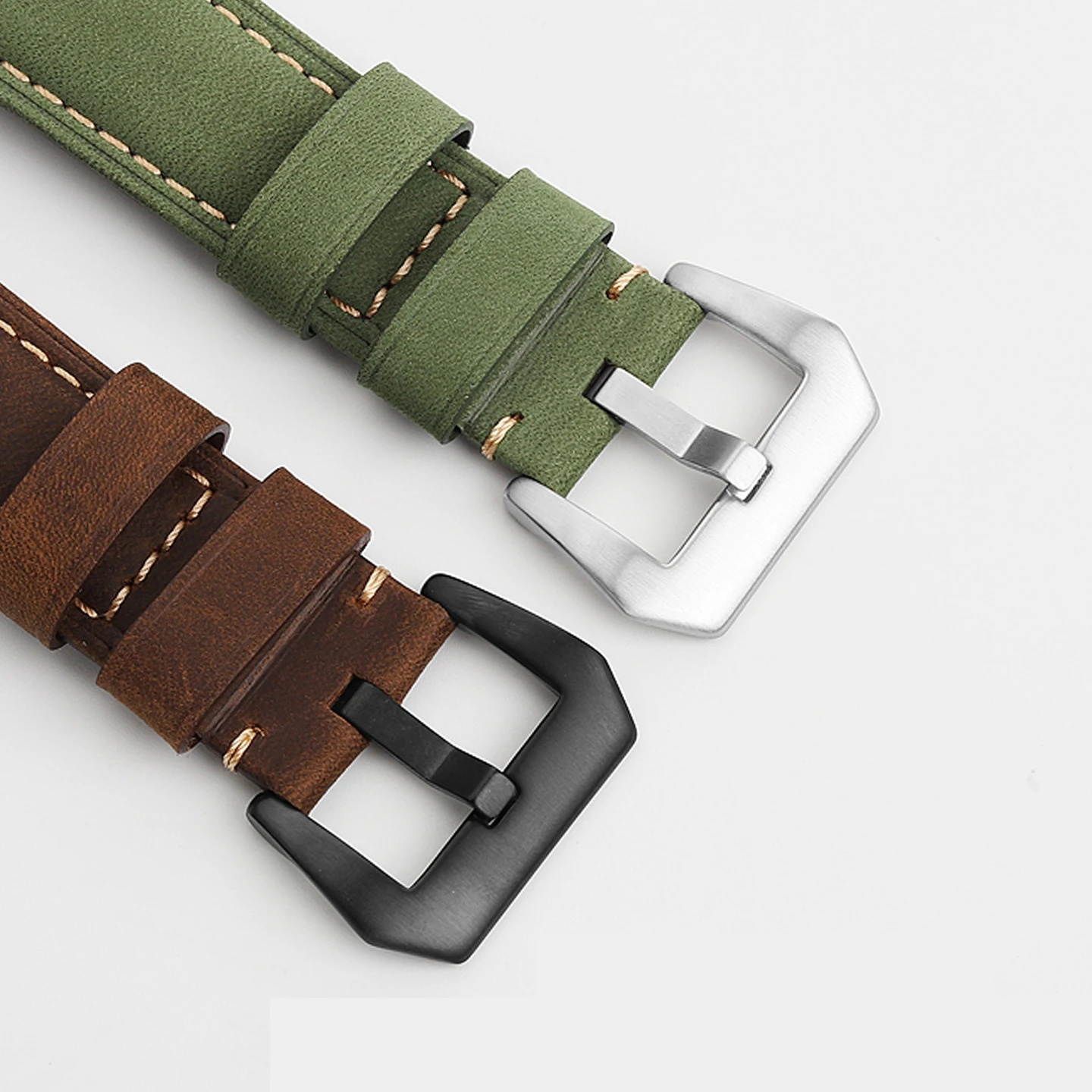 140 + 90 مللي متر تمديد طول حزام ساعة جلد لبانيراي ديزل سايكو 22 مللي متر 24 مللي متر سماكة حزام الرجال سوار من الجلد ماتي