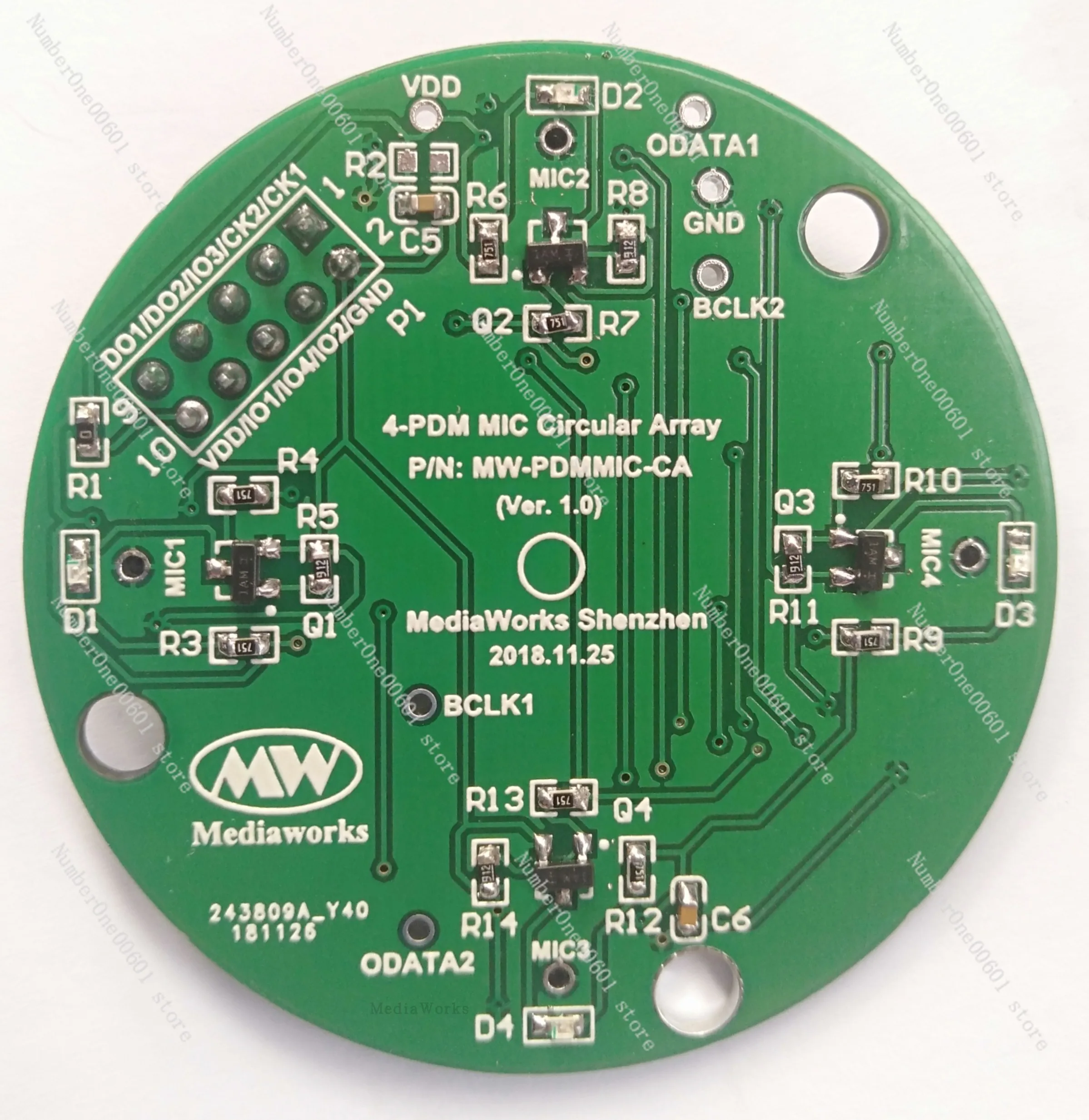 For PDM Digital Silicon Microphone Circular Array Board MEMS PDM-MIC ARRAY