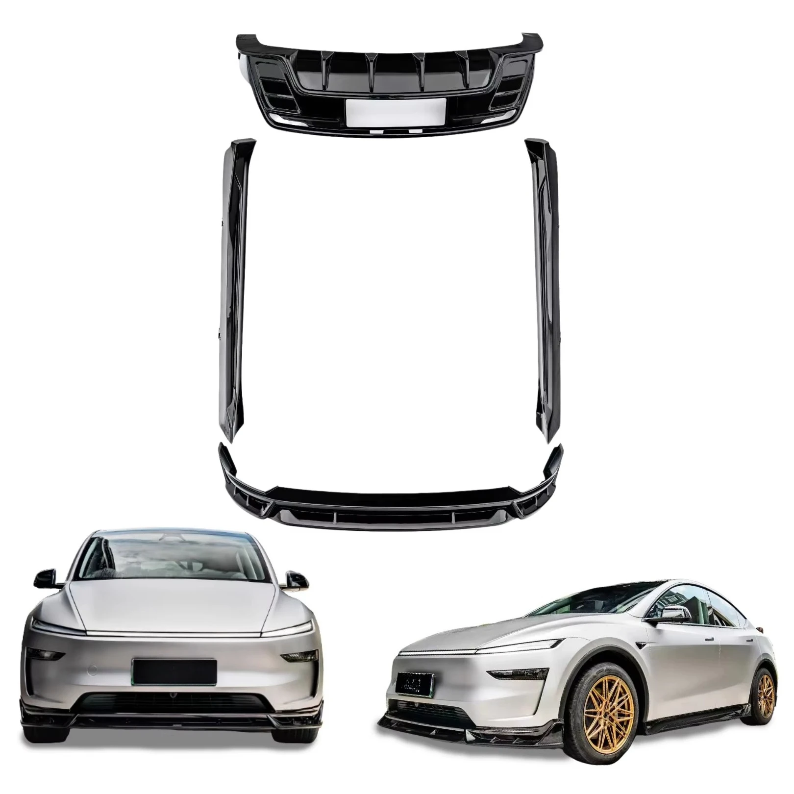 

Gloss Black Body Kit forTesla Model Y 2025 Upgrade CMST Style Front Lip Rear Diffuser Side Skirts Tuning ABS Material Aerokit