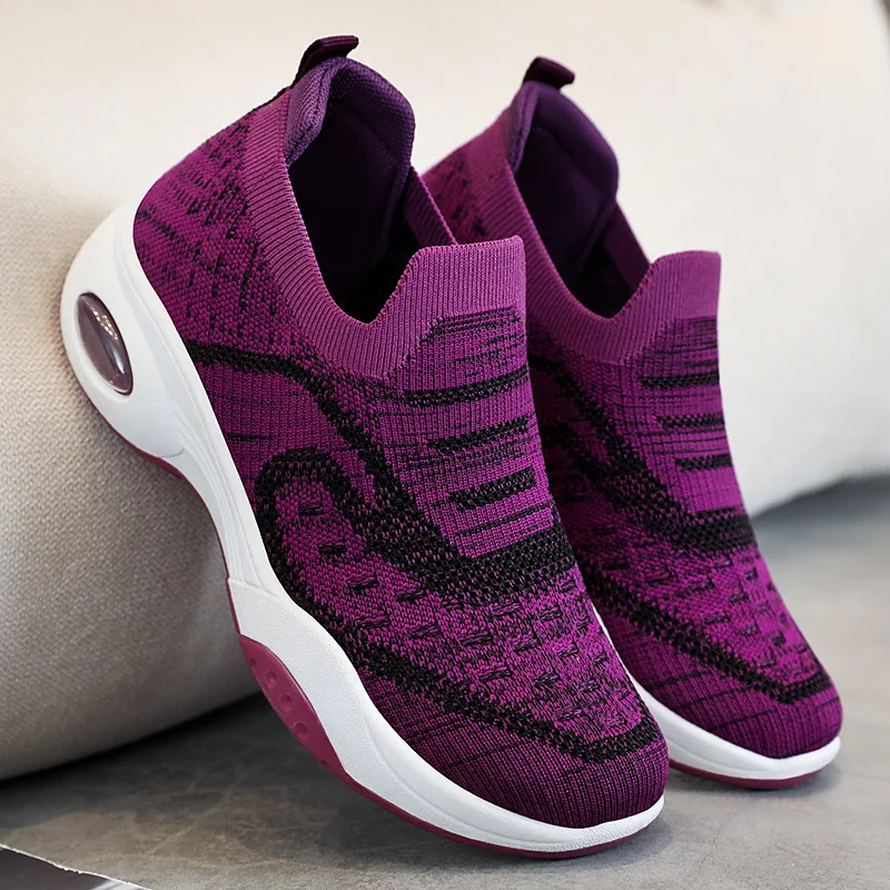 

Summer Shoes for Women Fashion Breathable Walking Mesh Sneakers Slip-On Thick Bottom WomenVulcanized Shoes Zapatillas Mujer 2024
