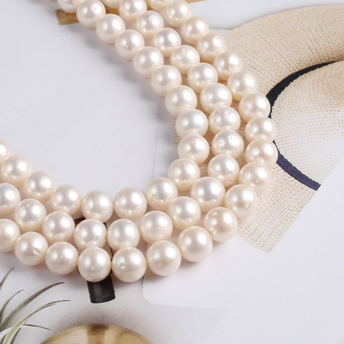 Natural Freshwater White Pearl Beads 10-11mm Jewelry Making DIY Wedding Bride Necklace Bracelet Elegant Jewelry Accessories