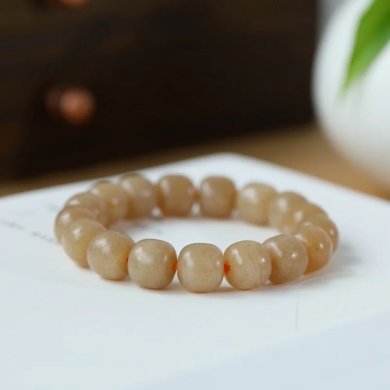 

Wholesale Old Materials Hetian Jade Qiemo Full Send Certificate Sugar Color Bracelet